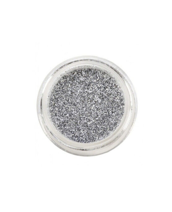 polvere glitter unghie argento