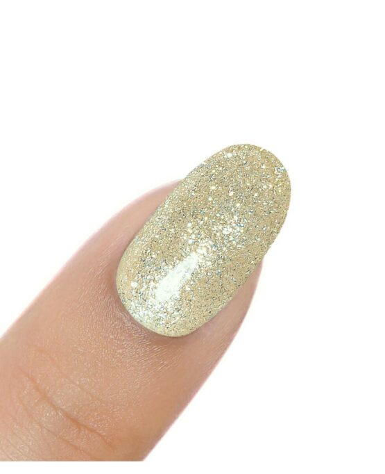 unghie color oro glitter