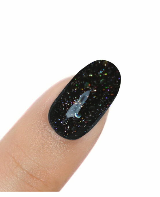 smalto semipermanente nero glitter