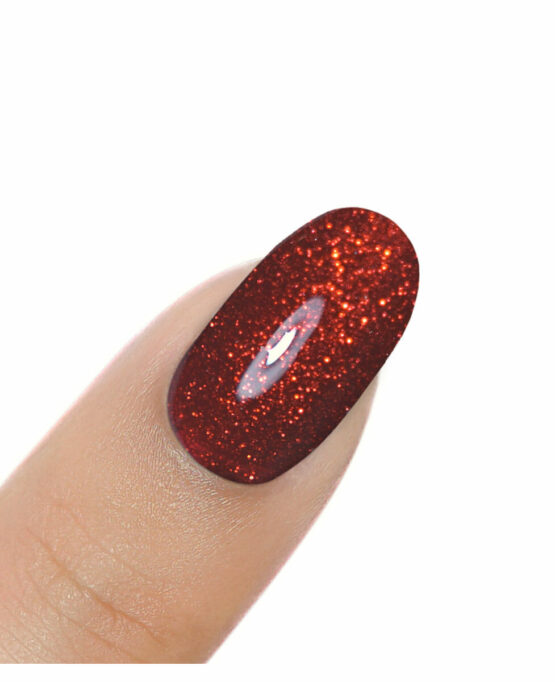 smalto semipermanente rosso glitter natale