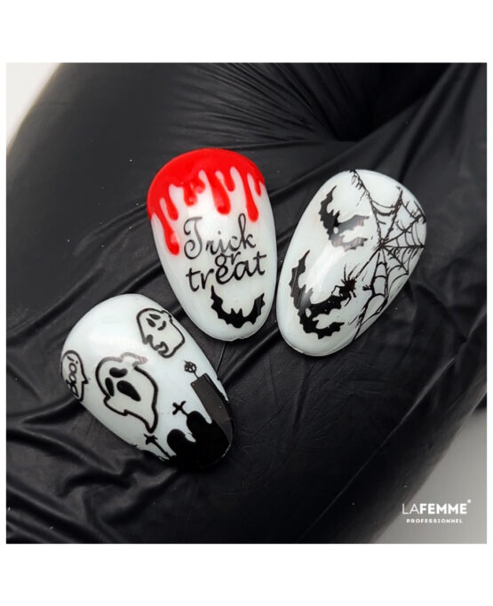 Nailart halloween glow in the dark con stickers e stamping