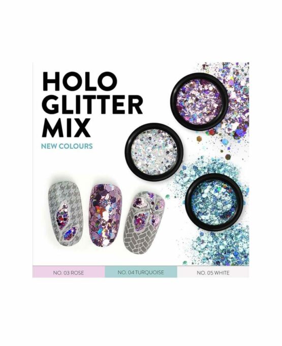 glitter holo mix nail art