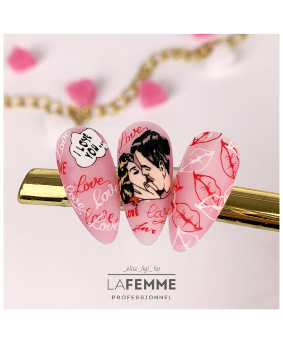 nailart san valentino - love and kiss