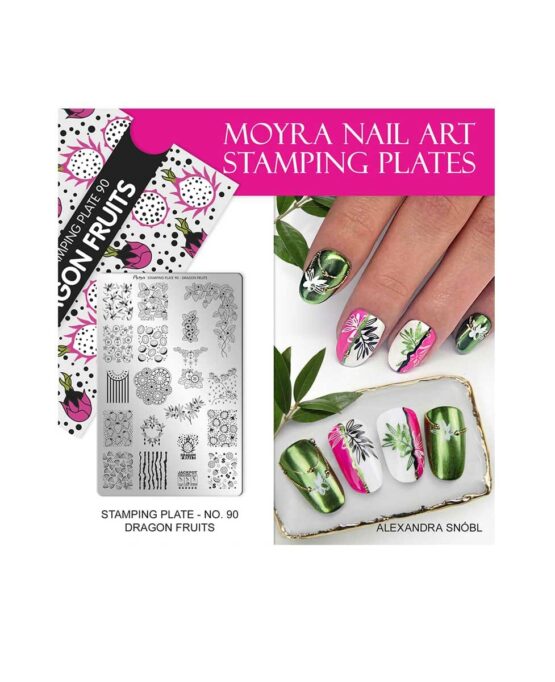 decorazione unghie dragon fruits moyra nail stamping