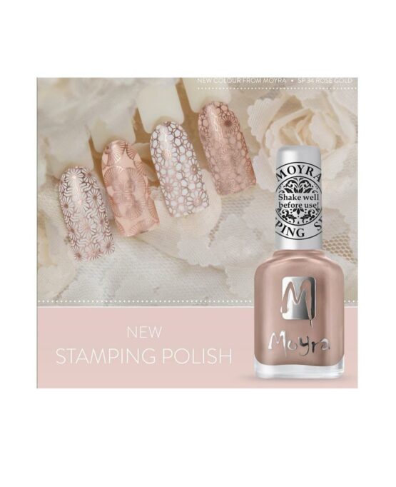 smalto rose gold stamping nail art decorazione gold rose