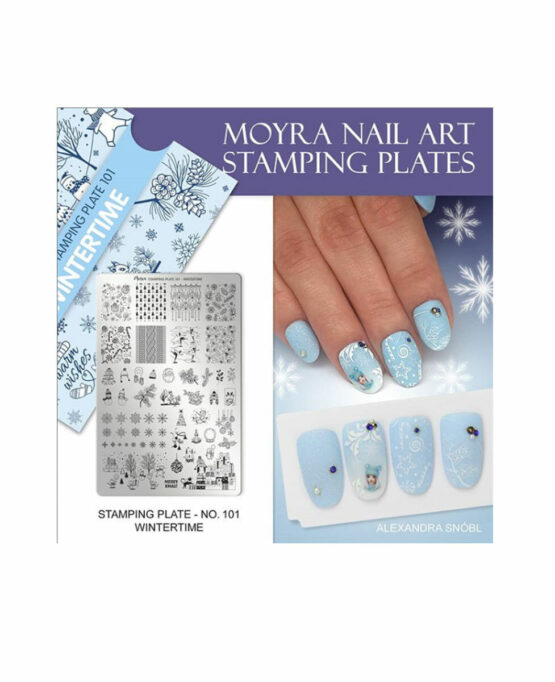 nail art natale moyra stamping wintertime 101