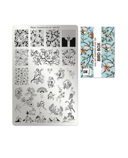 piastra stamping primavera fiori bird box 100