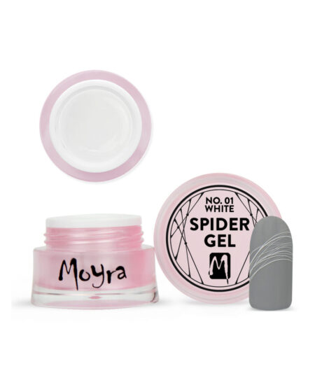 spider gel bianco decorazione unghie moyra 01 white