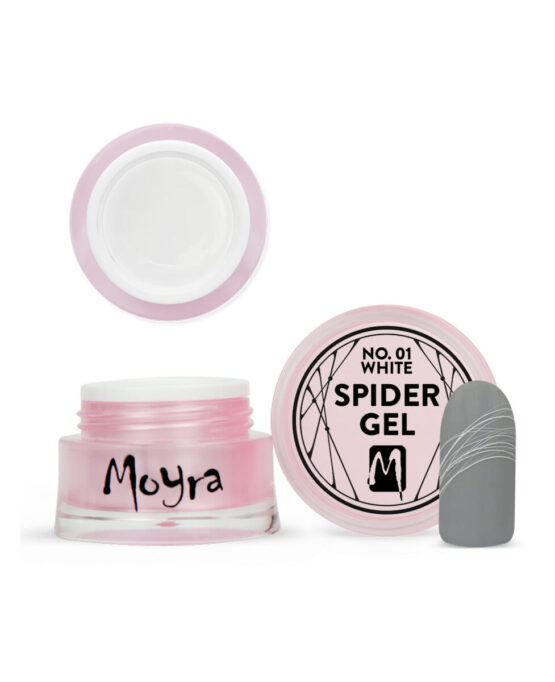 spider gel bianco decorazione unghie moyra 01 white