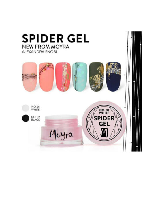 spider gel linee sottili nail art