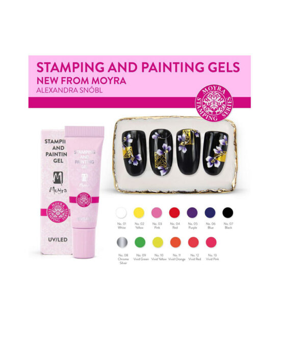 stamping painting gel decorazione unghie moyra