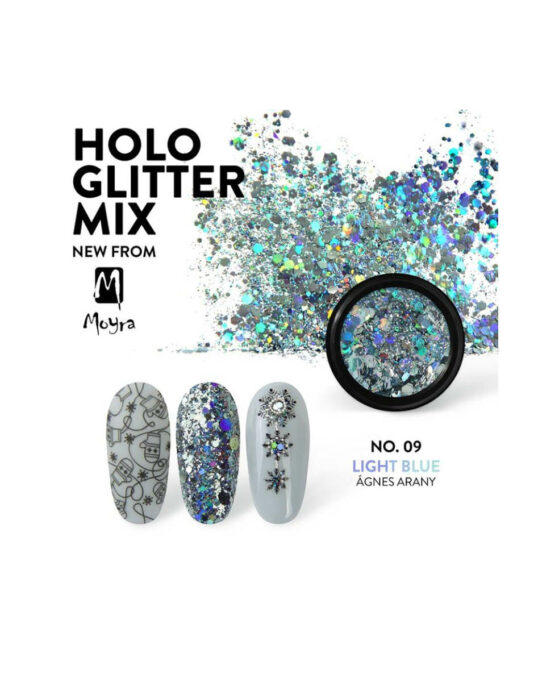 nail art holo glitter mix 09 moyra