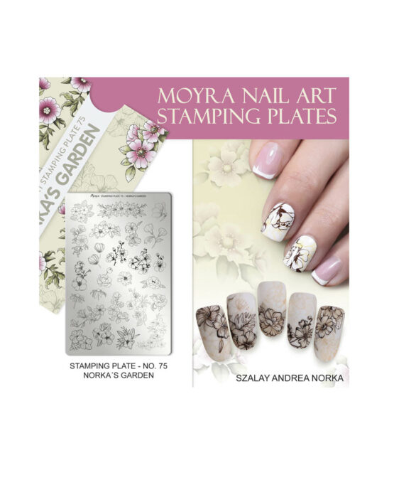 stamping nail art fiori Norkas Garden 75 moyra