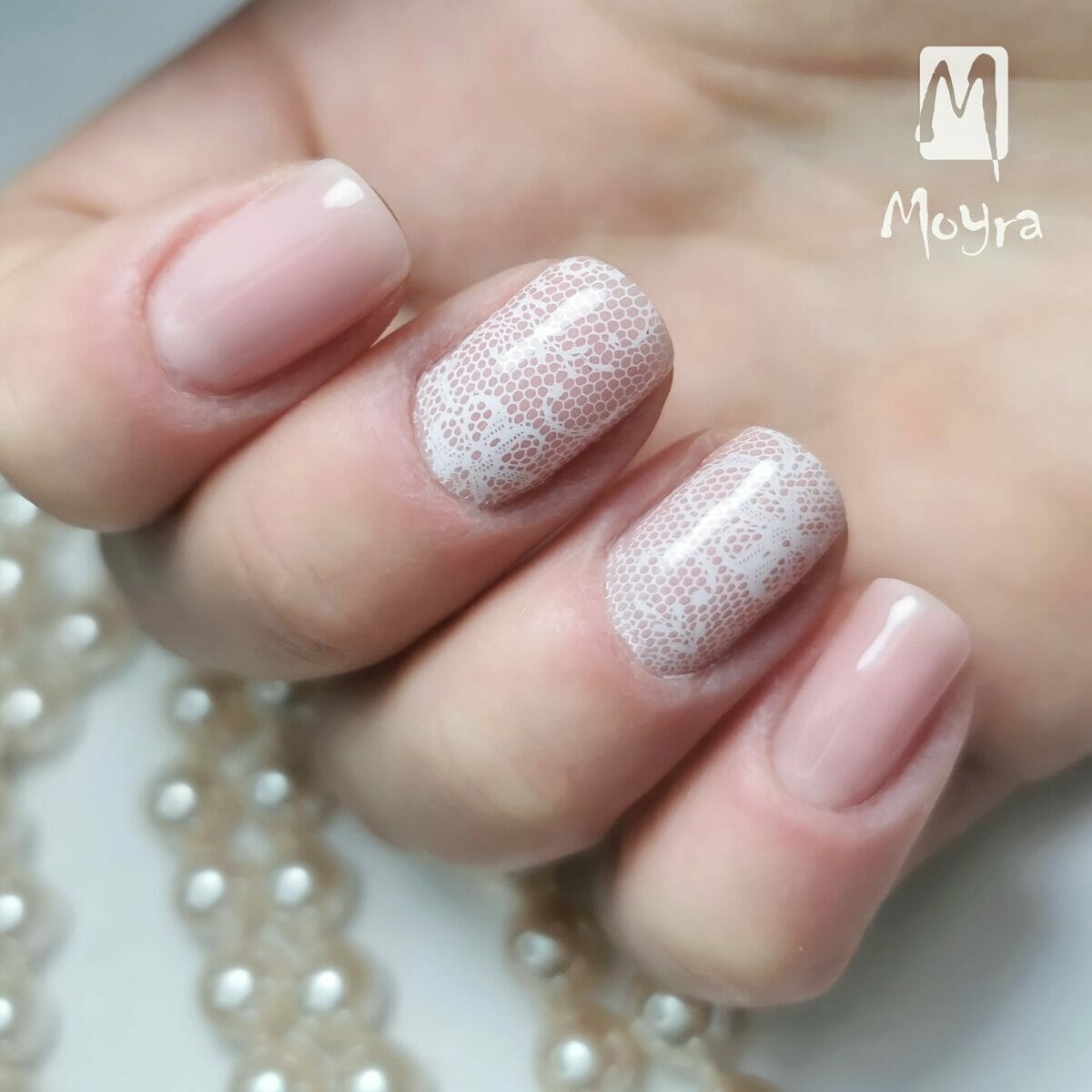 Idee Nail Art con Stamping per Unghie Sposa Pizzo