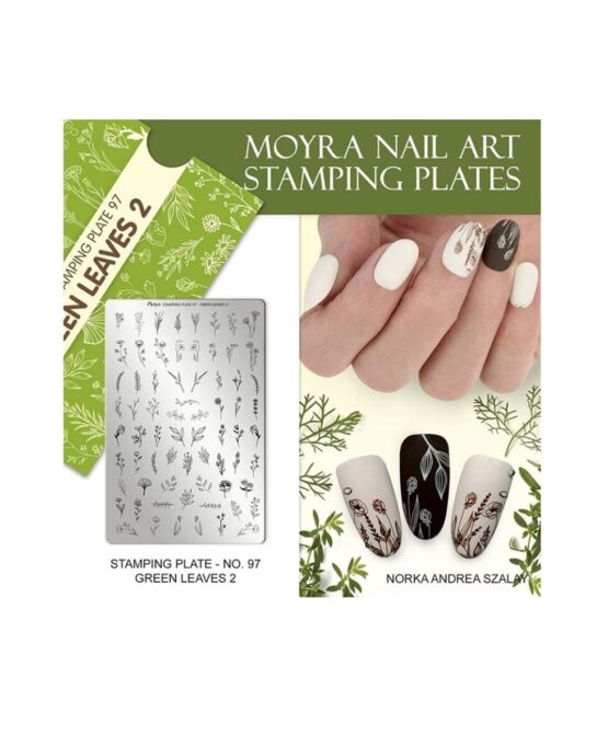 Piastra Stamping Green Leaves 2 Moyra numero 97