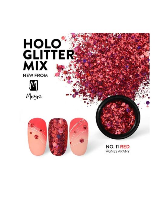 Holo Glitter Mix Rossi Numero 11 Moyra Nail Art