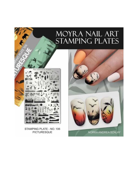 Unghie con Nail Art Estiva - Piastra Stamping 106 Moyra