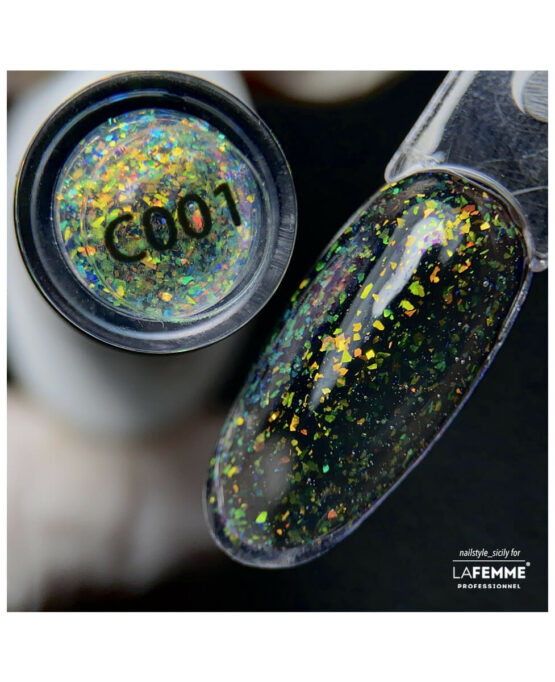 top coat flakes iridescente c001