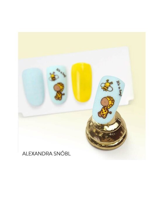 Idee Nail Art Piastra Moyra CHildhood Plate Stamping 18 Giraffa Api