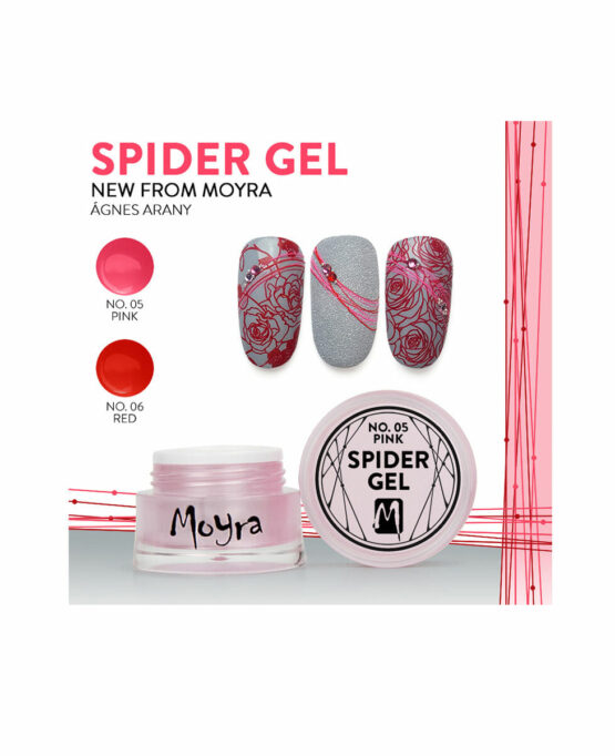 Spider Gel Rosa e Rosso Decorazioni Nail Art Moyra