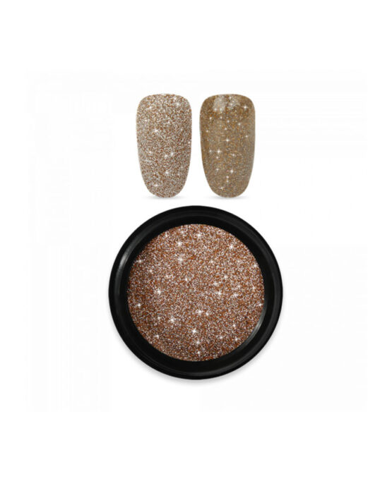 Smalto Semipermanente effetto Flash Spotlight Reflective Polvere Glitter Oro e Argento