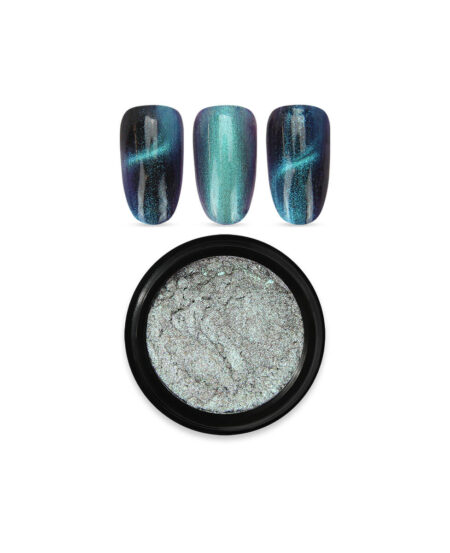 Polvere Effetto Cat Eye per Unghie Blu Moyra Nail Art