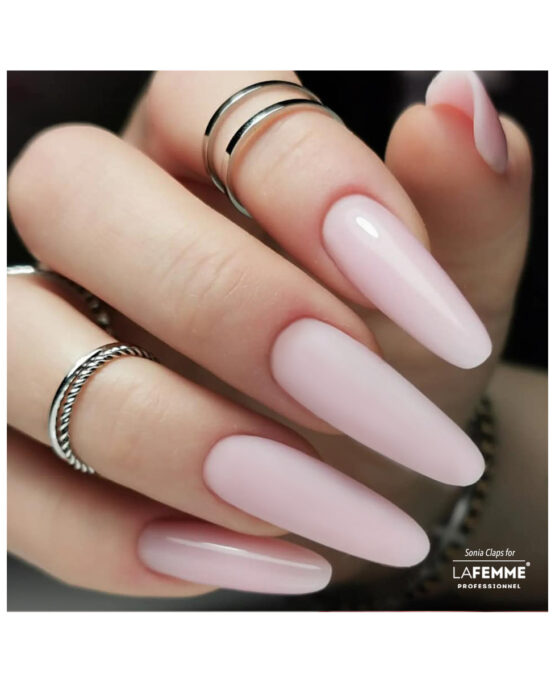 gel ricostruzione unghie soft pink builder no heat manicure muretto french gel polish bombatura rosa bianco lattiginoso