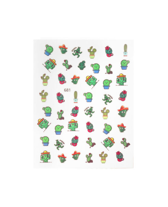 Sticker Unghie Nail Art Kawaii Cactus Cartoon Unghie Particolari Facili Idee