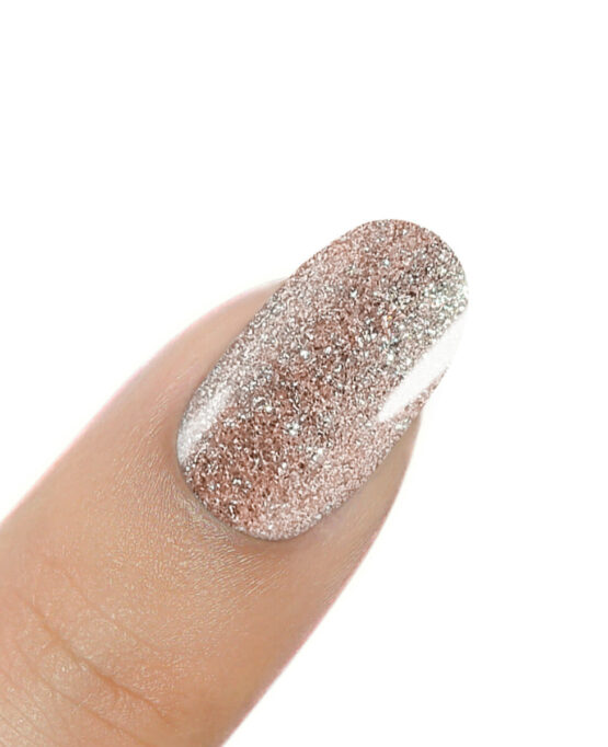 Smalto Unghie Semipermanente Oro Rosa Glitter Autunno H313