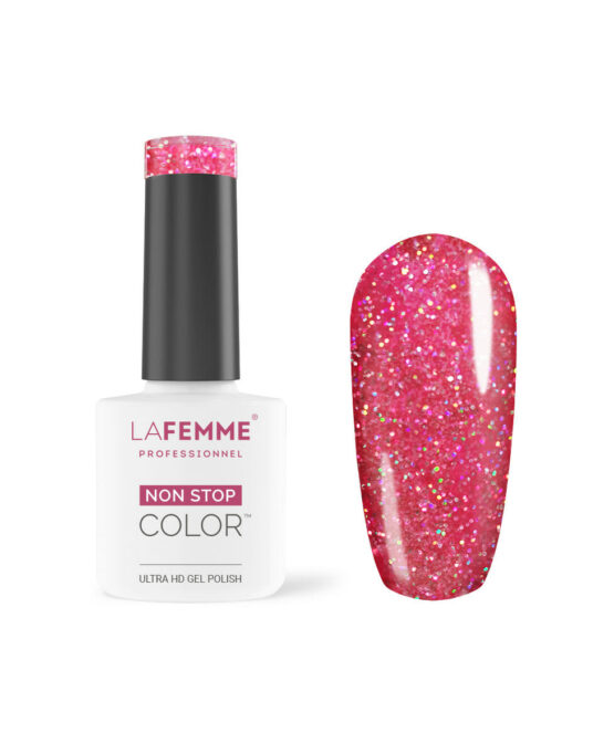 Semipermanente Unghie Magenta Glitter La Femme