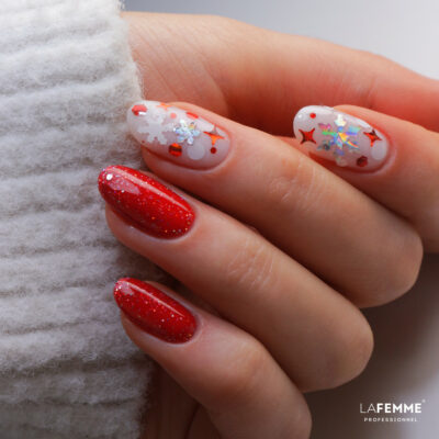 Nailart fiocchi di neve stelle natale