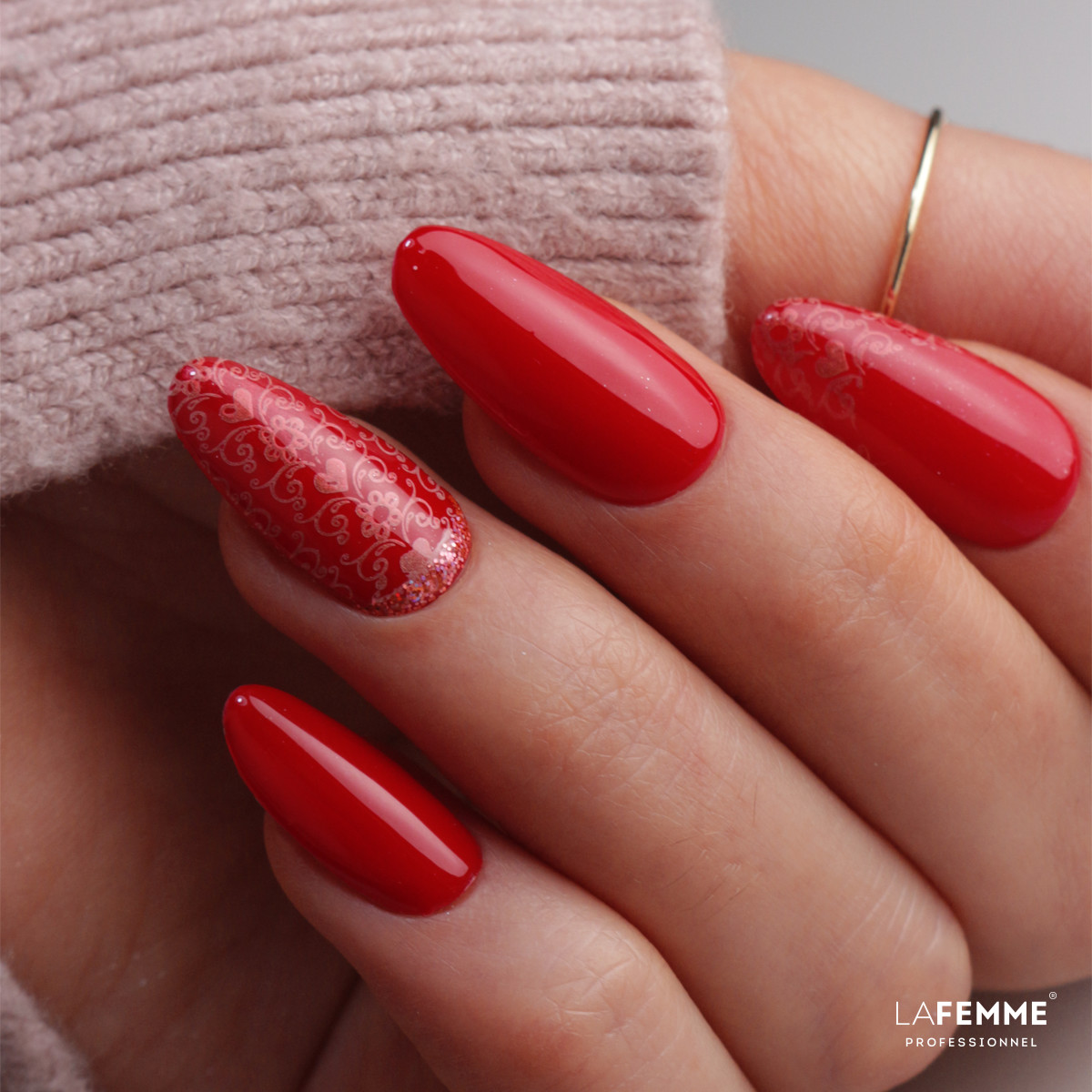 smalto semipermanente rosso stamping san valentino