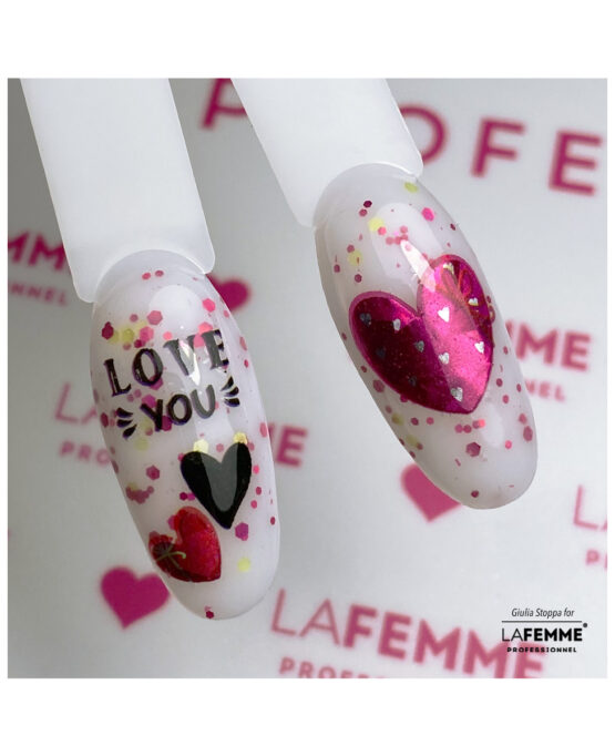 sticker nailart amore fiore cuore decorazione olografico