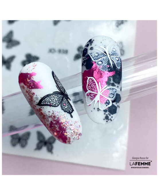 sticker per nailart con farfalle in pizzo