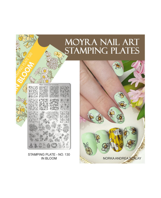 Piastra Stamping Moyra® 130 - In Bloom - nailart manicure smalto design