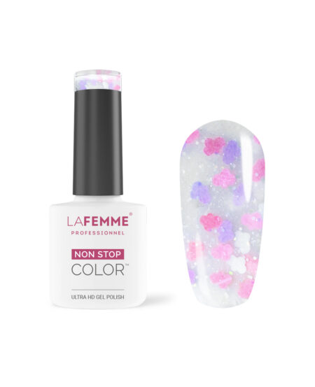 semipermanente h334 fluffy clouds colore semitrasparente glitter con nuvole viola e rosa