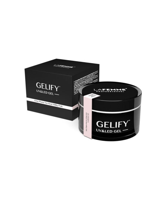 Gel ricostruzione unghie lattiginoso rosa nude semitrasparente Gelify_15Gr_One-Phase-No-Heat-Milky-Pink