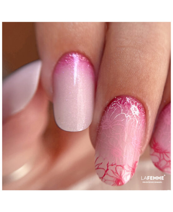 acrygel milky pink glitter