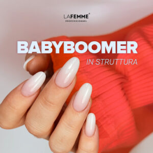 Babyboomer in struttura ricostruzione gel autolivellante milky white