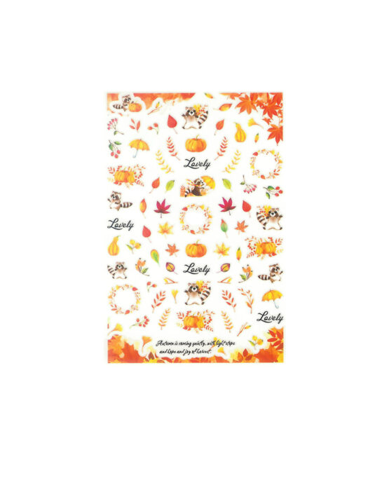 Sticker per unghie -Pumpkin Good - nailart autunno foglie zucche scritte halloween manicure fall 2023