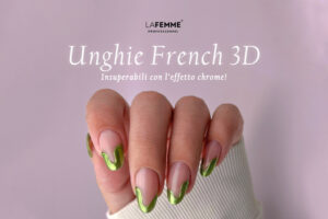 Unghie French 3D effetto cromato