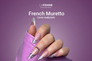 French Unghie Muretto con Glitter