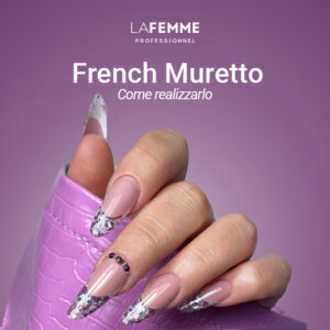 French Unghie Muretto con Glitter