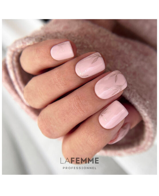 Pink Nails con foglie oro rosa