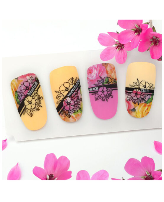 stamping nailart primavera