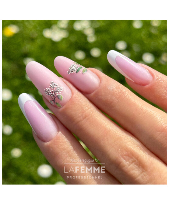 baby pink glitter sticker white wisteria