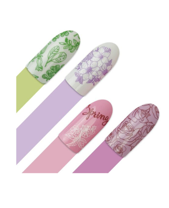 piastra per stamping nailart design primavera aprile