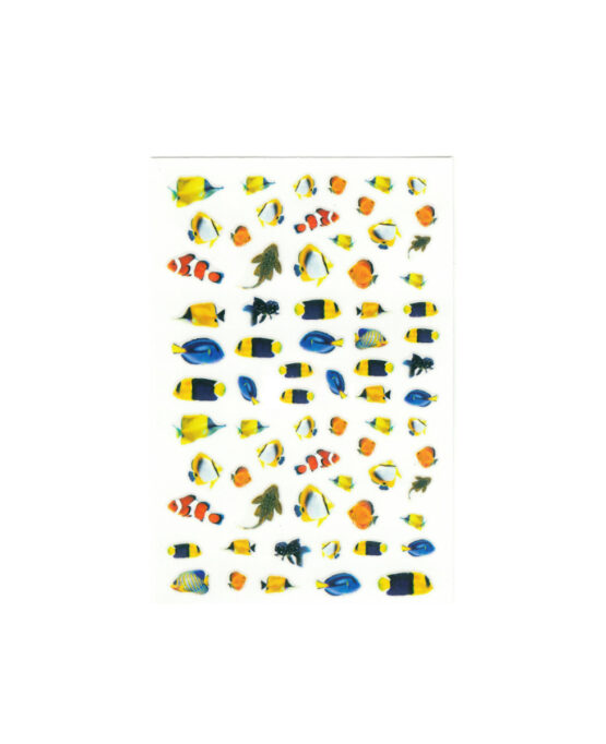 sticker per unghie con pesci nemo blu e arancio (2)